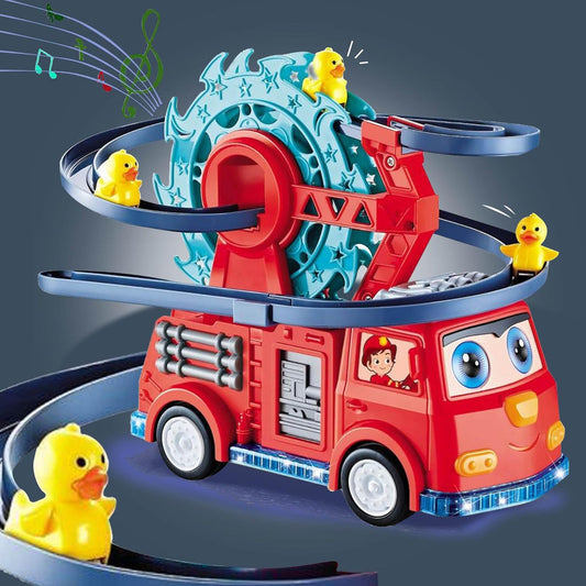 Musical & Lightning Duck Track Fire Truck Set - Future Souk