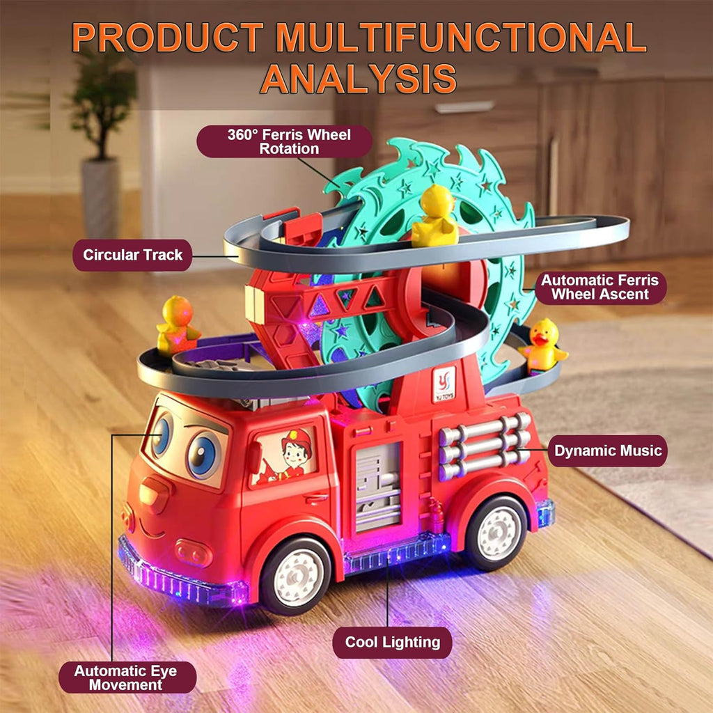 Musical & Lightning Duck Track Fire Truck Set - Future Souk