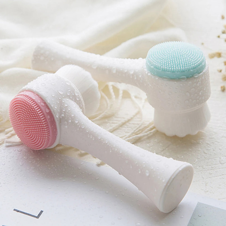 3D Double-Sided Face Cleansing Massage Brush - Future Souk